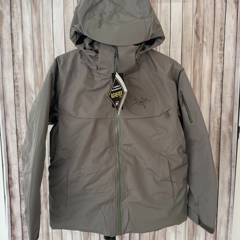 Men's Goose Down Arcteryx Logo Waterproof Warm Hooded Ski Puffer Jacket